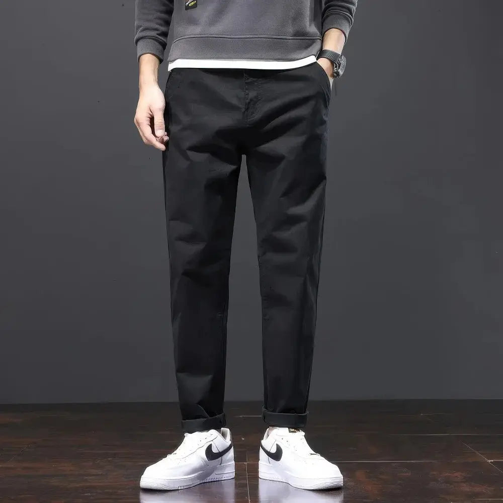 Heren Stretch Casual Katoenen Chino's VIQA© NEDERLANDZwart-38