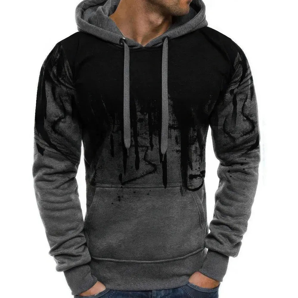 Pullover Hooded Sweatshirt Met Kleurverloopprint Voor Heren VIQA© NEDERLANDGrijs-3XL