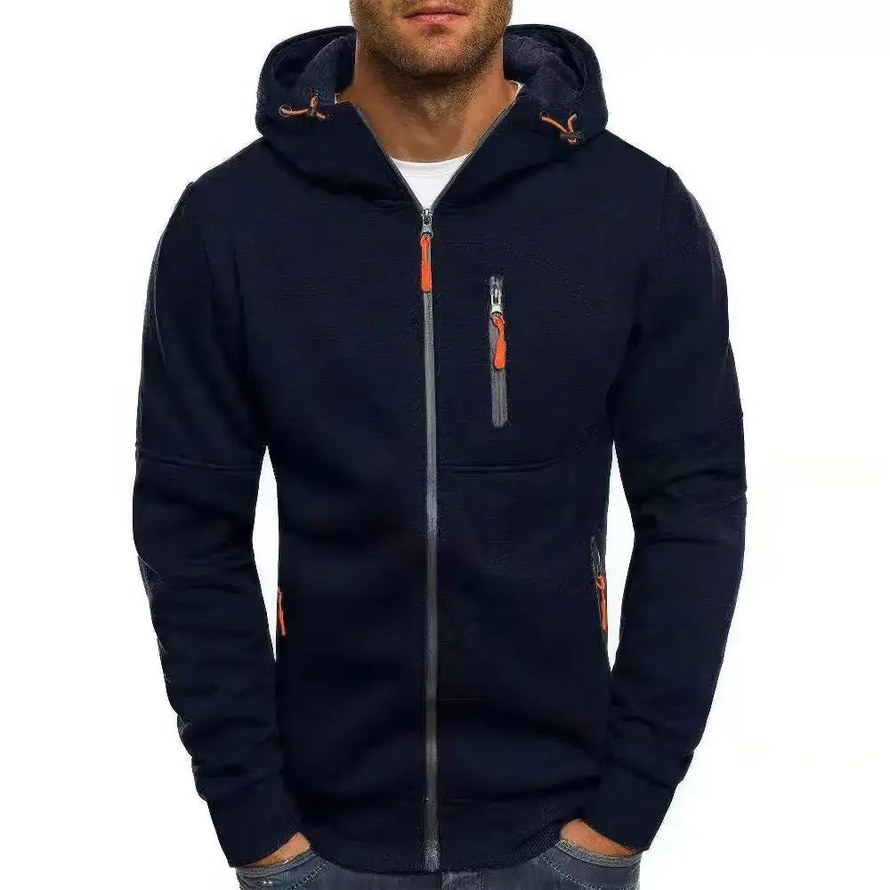 Comfortabel Heren Vest Hoodie Met Rits VIQA© NEDERLANDBlauw-3XL
