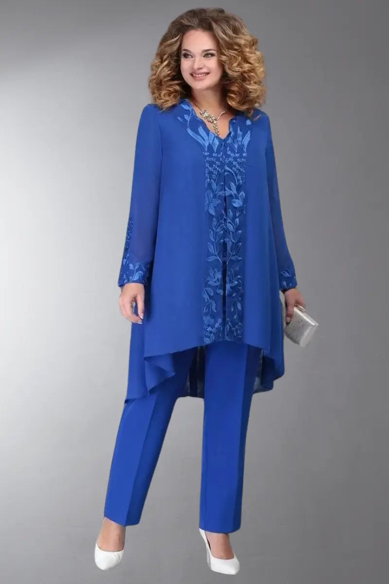 Olivia 3-Delig Chiffon Bruidsjurk Pak Voor Dames VIQA© NEDERLANDBlauw-3XL