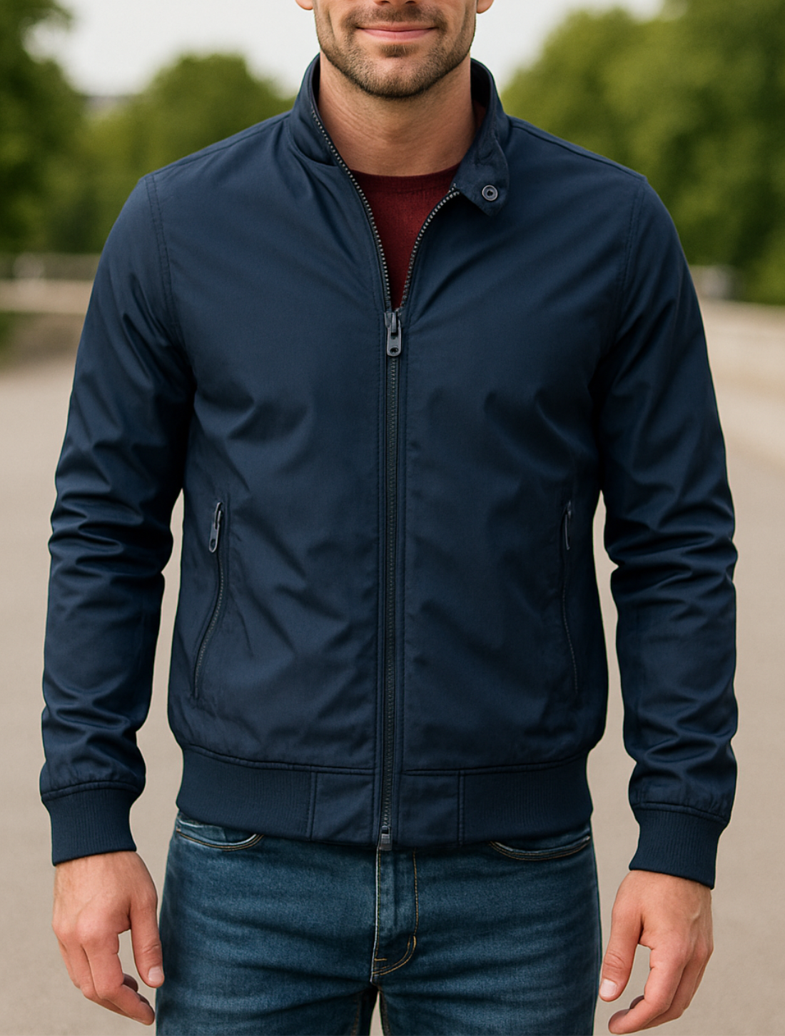 Bomberjack Voor Heren, Effen Slim Pasvorm Casual Bomberjack, Herfstjas Met Opstaande Kraag | VIQA VIQA© NEDERLAND