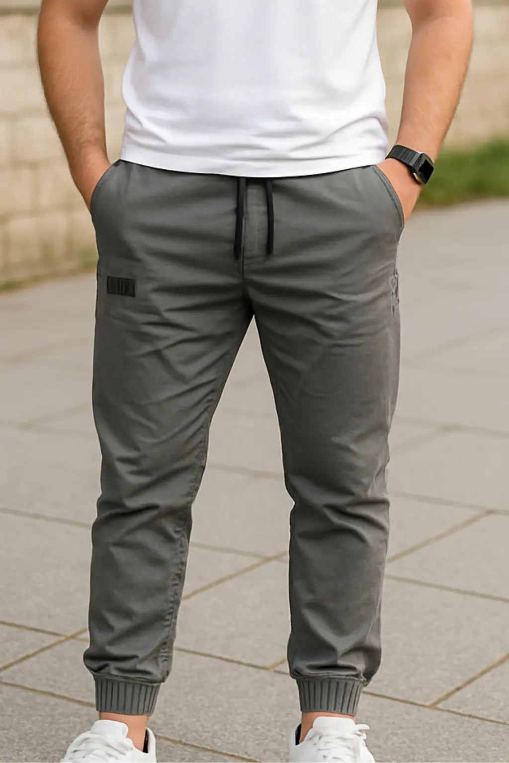 Cargobroek Voor Heren, Losse Rechte Joggingbroek Voor De Zomer, Effen Sportbroek | VIQA VIQA© NEDERLANDGrijs / 2XL