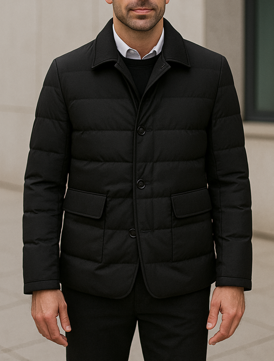 Eendendons Blazerjas Voor Heren, Smart Casual Tweedelige Herfst-Winter Warme Jas | VIQA VIQA© NEDERLANDZwart / 2XL