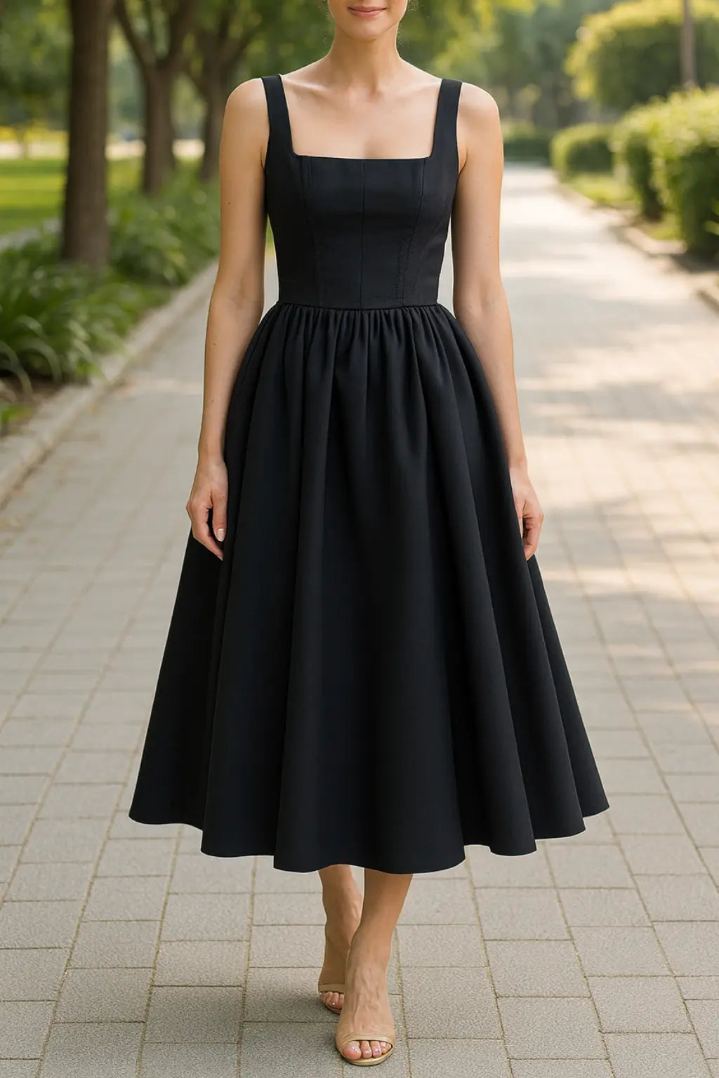 Dames Cocktail Jurk, Elegante Off-Shouder Vierkante Hals Hoge Taille Grote Hem Feestjurk | VIQA VIQA© NEDERLANDZwart / 2XL