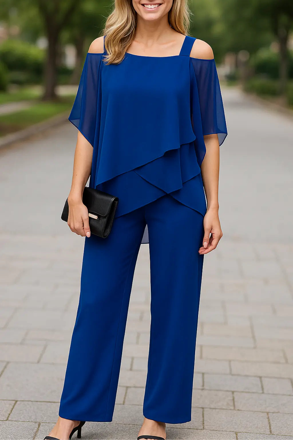 Dames Tweedelige Set, Los Fit Dolman Mouwen  Pak, Effen Kleur Casual Kleding | VIQA VIQA© NEDERLANDBlauw / 2XL