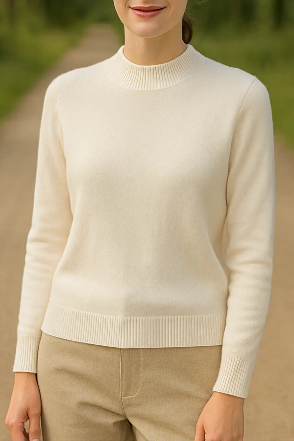 Damestrui Van Merinowol, Gebreide Trui, Lage Hals En Kasjmier-Gevoel Winter Top | VIQA VIQA© NEDERLANDWit / XL