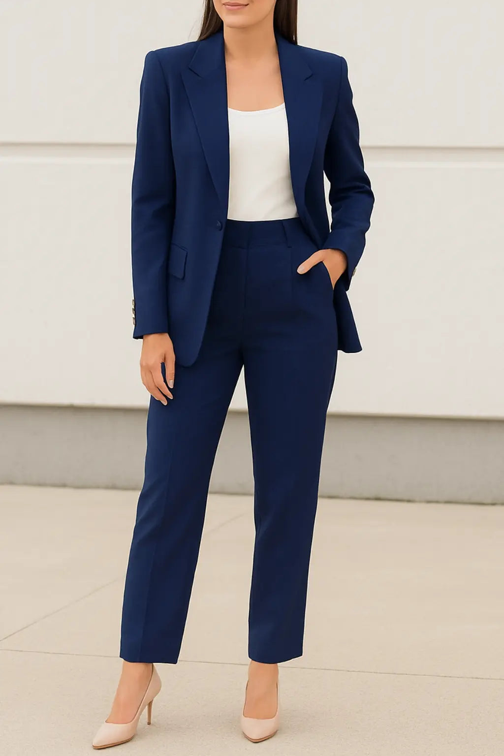 Casual Blazer Voor Dames, Colbert Met Lange Mouwen En Effen Kleur, Knoopsluiting Voor Kantoor, Werkkleding Top | VIQA VIQA© NEDERLANDBlauw / 2XL