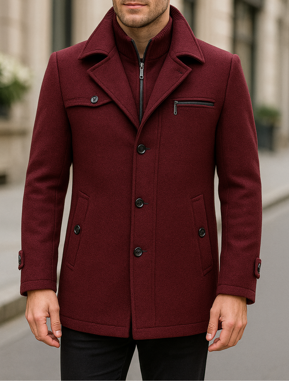 Heren Jas van Wolmix, Single Breasted Slim Pasvorm Zakelijk Casual Winter Windbreaker Jas | VIQA VIQA© NEDERLAND