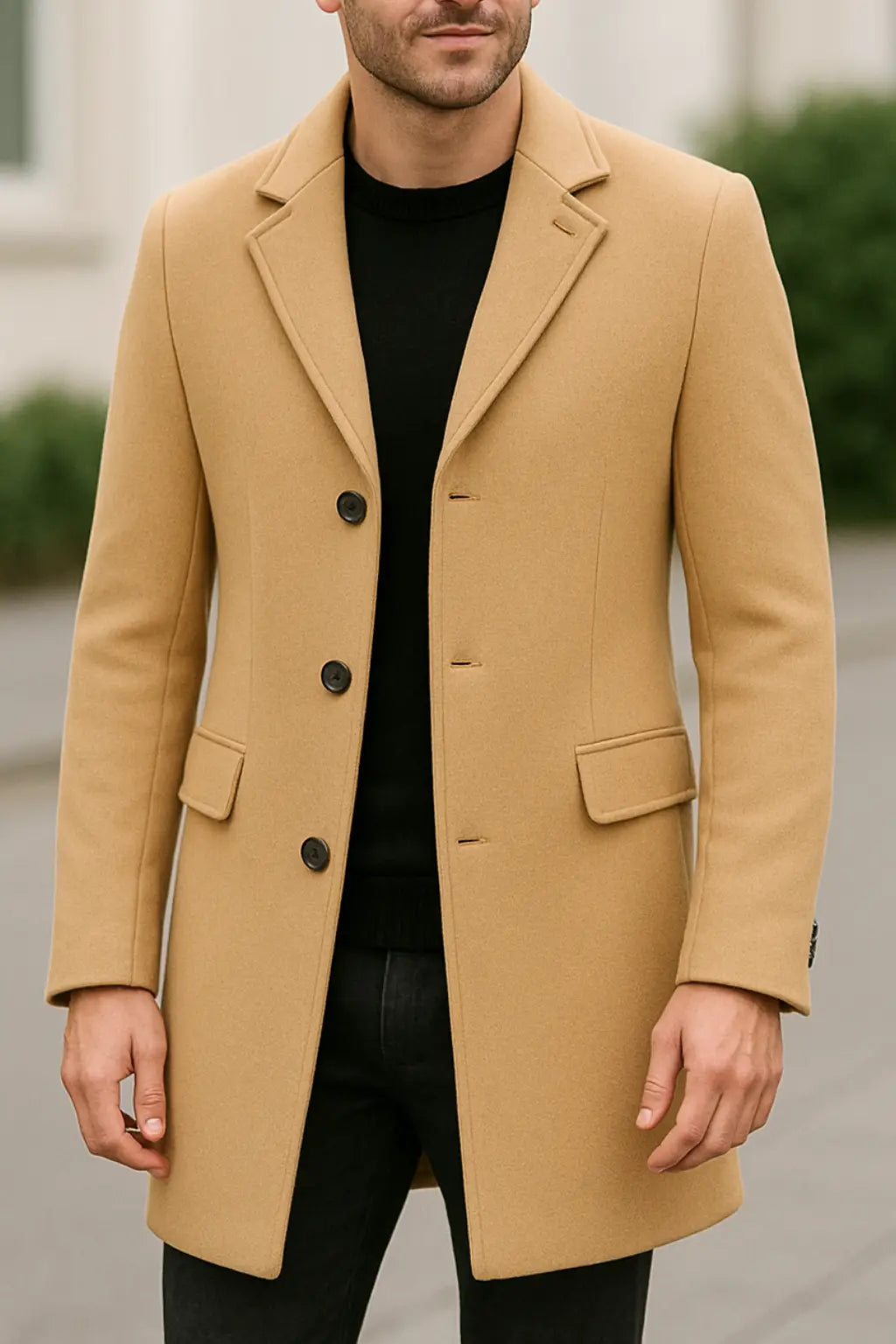 Casual Trenchcoat Voor Heren, Lange, Enkelrijige Jas In Effen Kleur, Lichtgewicht Modieuze Bovenkleding | VIQA VIQA© NEDERLANDKaki / 2XL