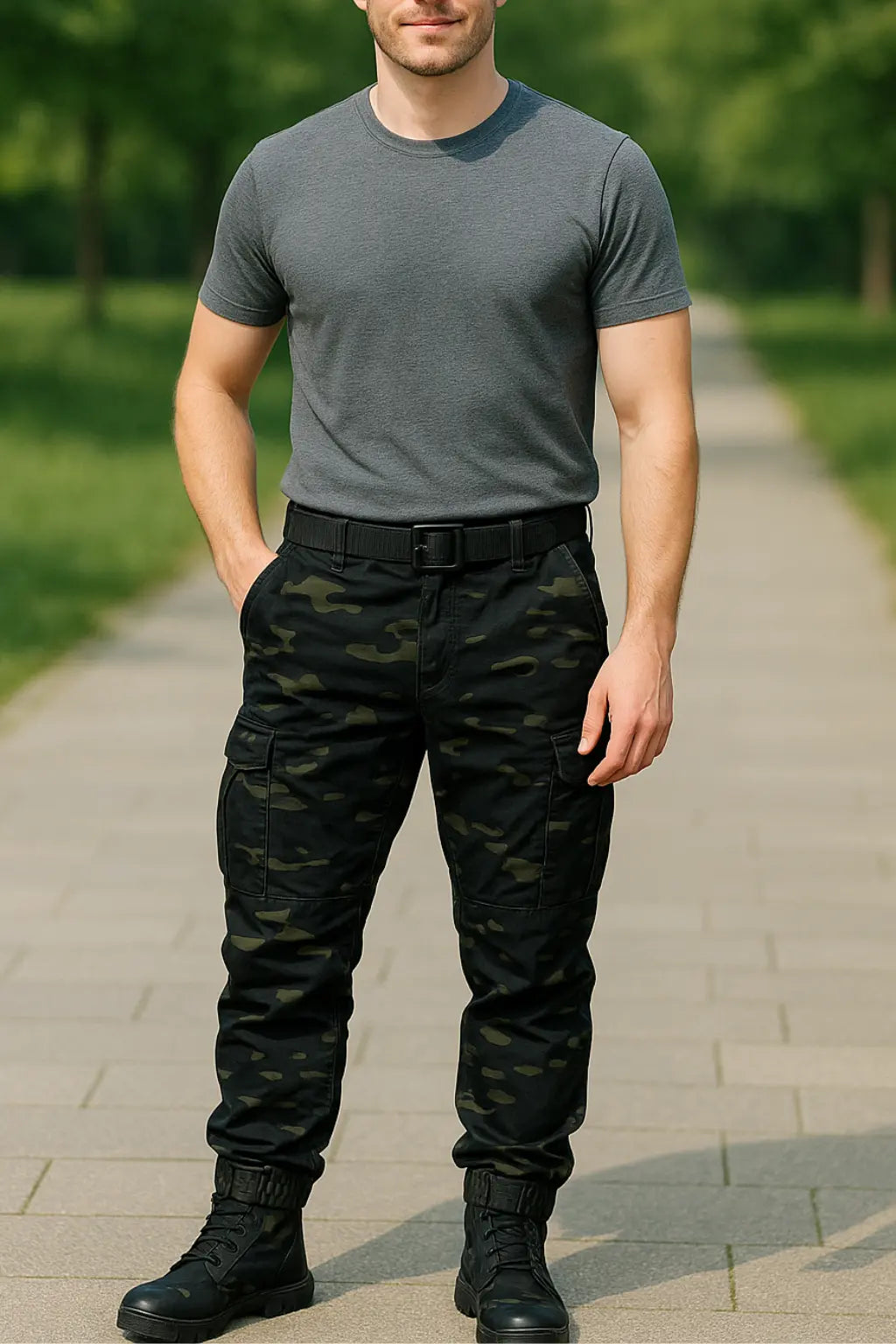 Heren Tactische Cargojoggingbroek, Outdoor Camouflagebroek, Lichtgewicht Jacht- en Wandelwerkkleding | VIQA VIQA© NEDERLANDBlauw / 2XL