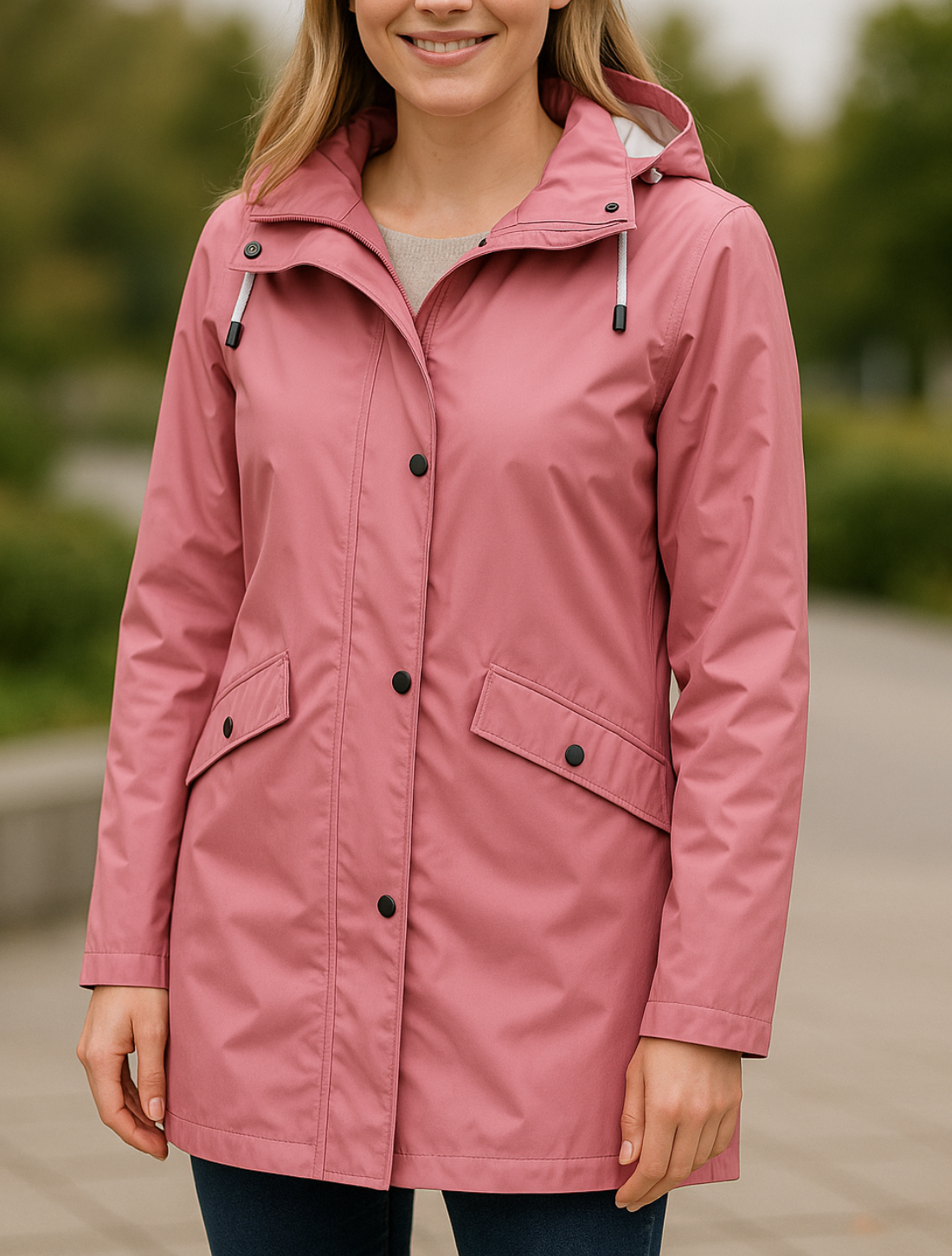 Dames Waterdichte Lange Regenjas, Capuchon Windbreaker Jas, Outdoor Casual Winddichte Jas | VIQA VIQA© NEDERLAND