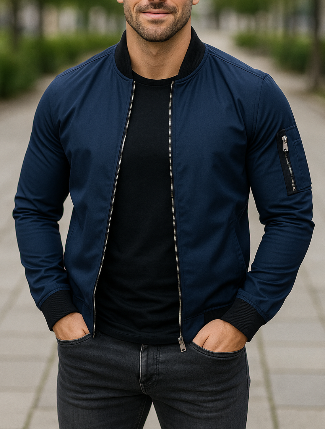 Bomberjack Voor Heren, Effen Jas Met Rits, Casual Zakelijke Streetwear Windjack | VIQA VIQA© NEDERLAND