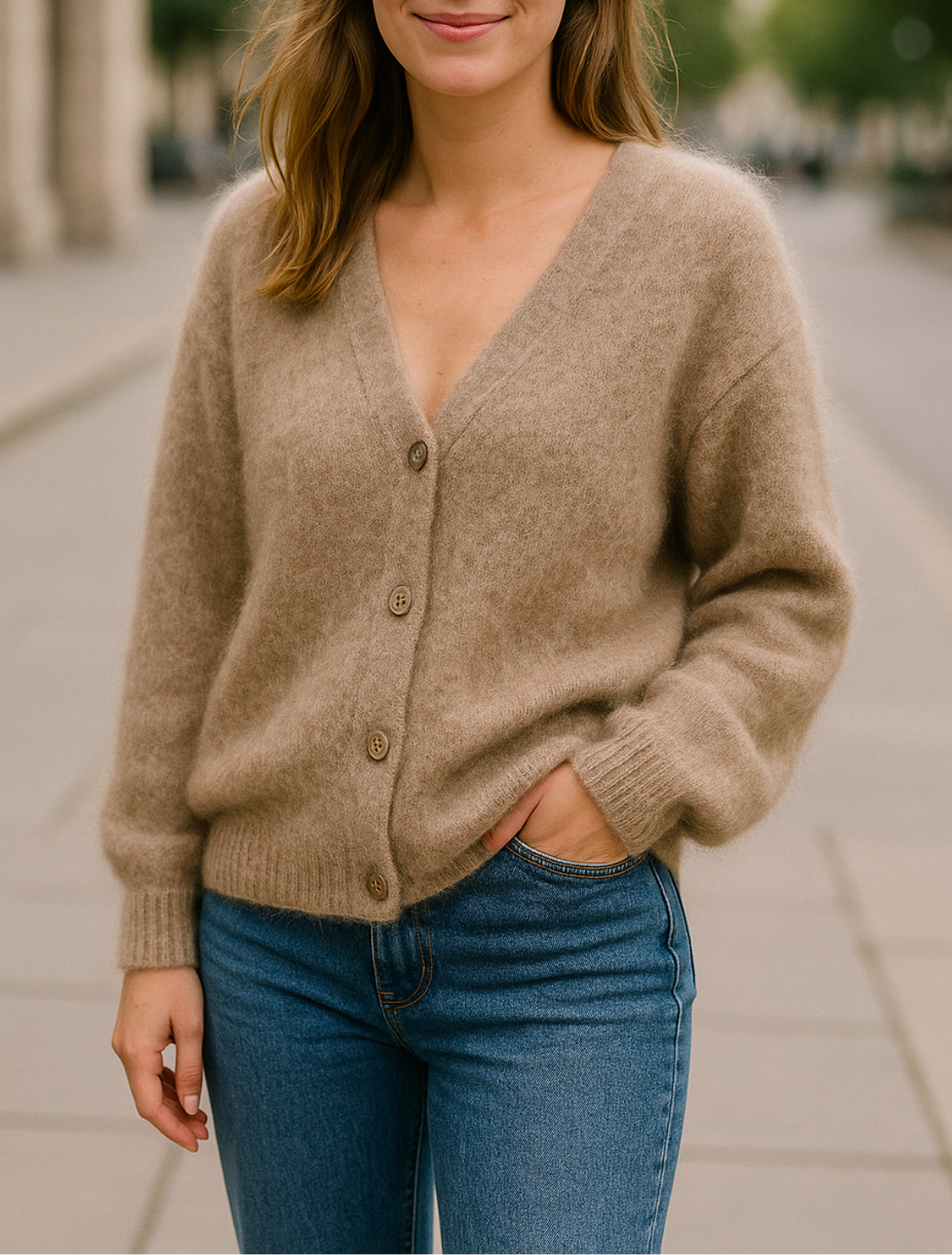 Damesvest Met V-Hals, Gebreide Trui Jas Met Lange Mouwen En Knopen, Casual Effen Jas | VIQA VIQA© NEDERLAND