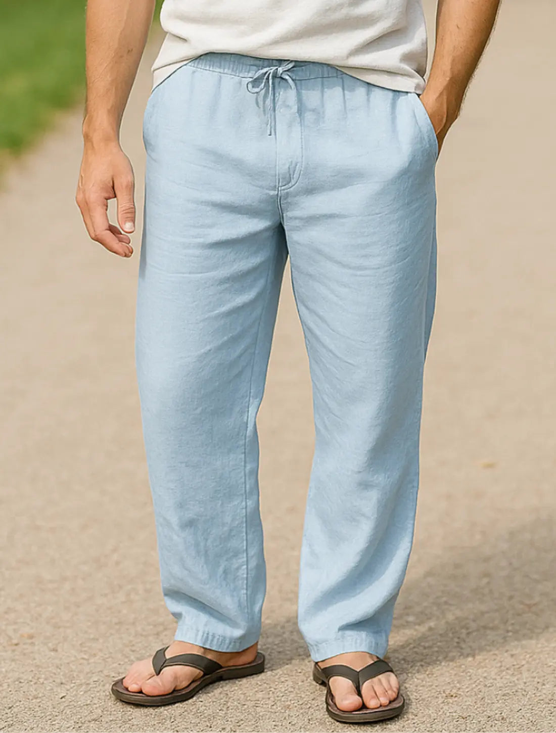 Heren Zomerbroek, Ademende Losse Rechte Broek, Casual Effen Kleur Streetwear | VIQA VIQA© NEDERLANDBlauw / 2XL