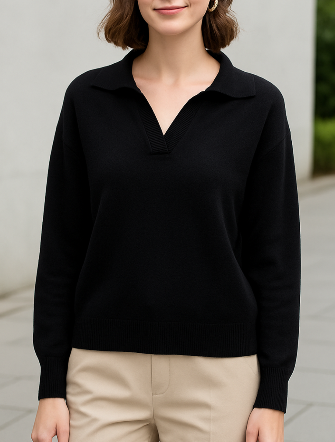 Dames Kasjmier Trui, Polo Kraag Los Gebreide Trui, Dikke Winter Trui | VIQA VIQA© NEDERLAND