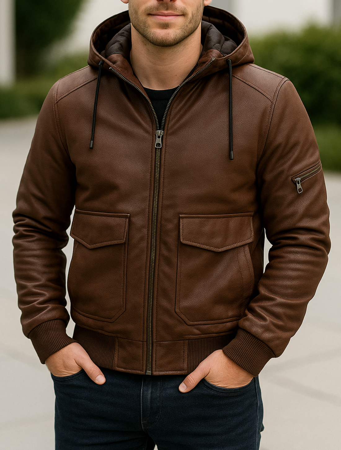 Heren Leren Motorjas, Klassieke Bikerstijl, Hoogwaardige Kunstleren Lentejas | VIQA VIQA© NEDERLAND