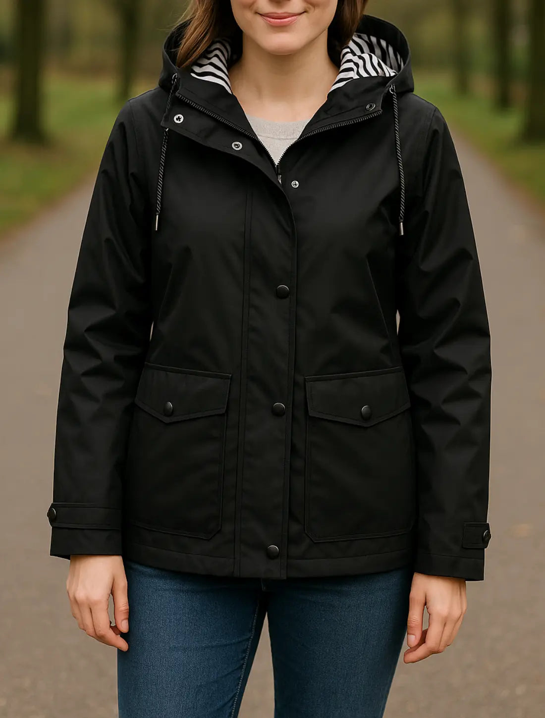 Damesjack Met Capuchon, Casual Jack Met Ritssluiting En Zakken, Loszittende Outdoor Streetwear | VIQA VIQA© NEDERLANDZwart / 2XL