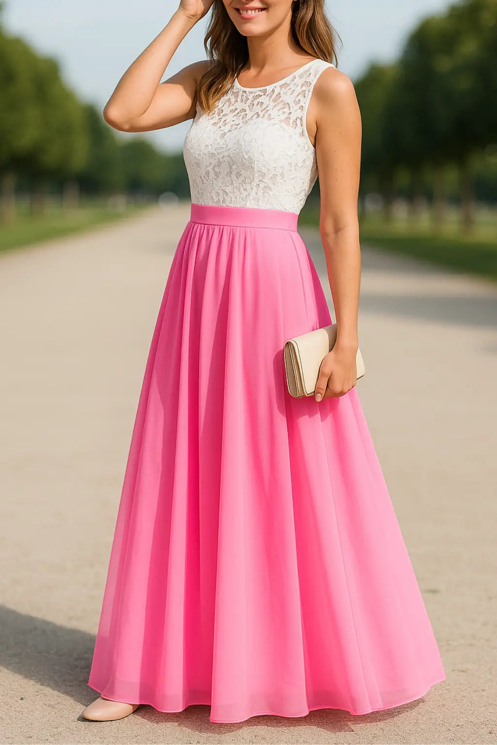 Dames Boho Maxi Jurk, Mouwloze Hollow Out Strand Jurk, Avond Feest Outfit | VIQA VIQA© NEDERLANDRoze / 2XL