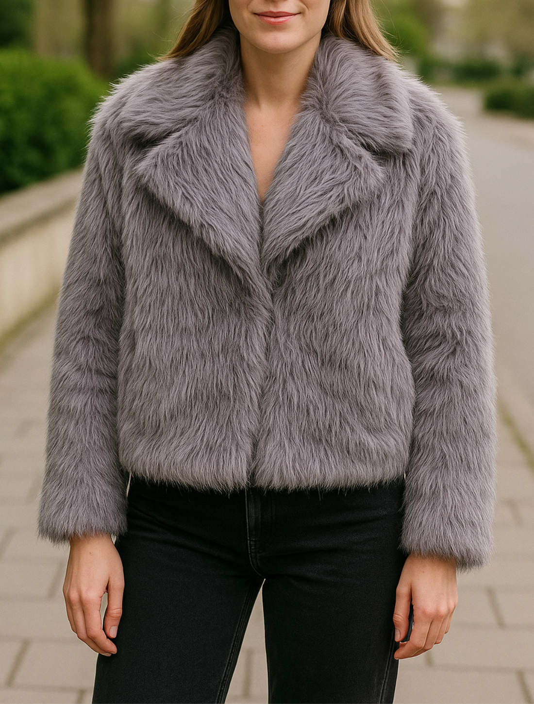 Cropped Bontjas Voor Dames, Chique Reverskraag, Dikke Winterjas Met Drukknopen | VIQA VIQA© NEDERLAND