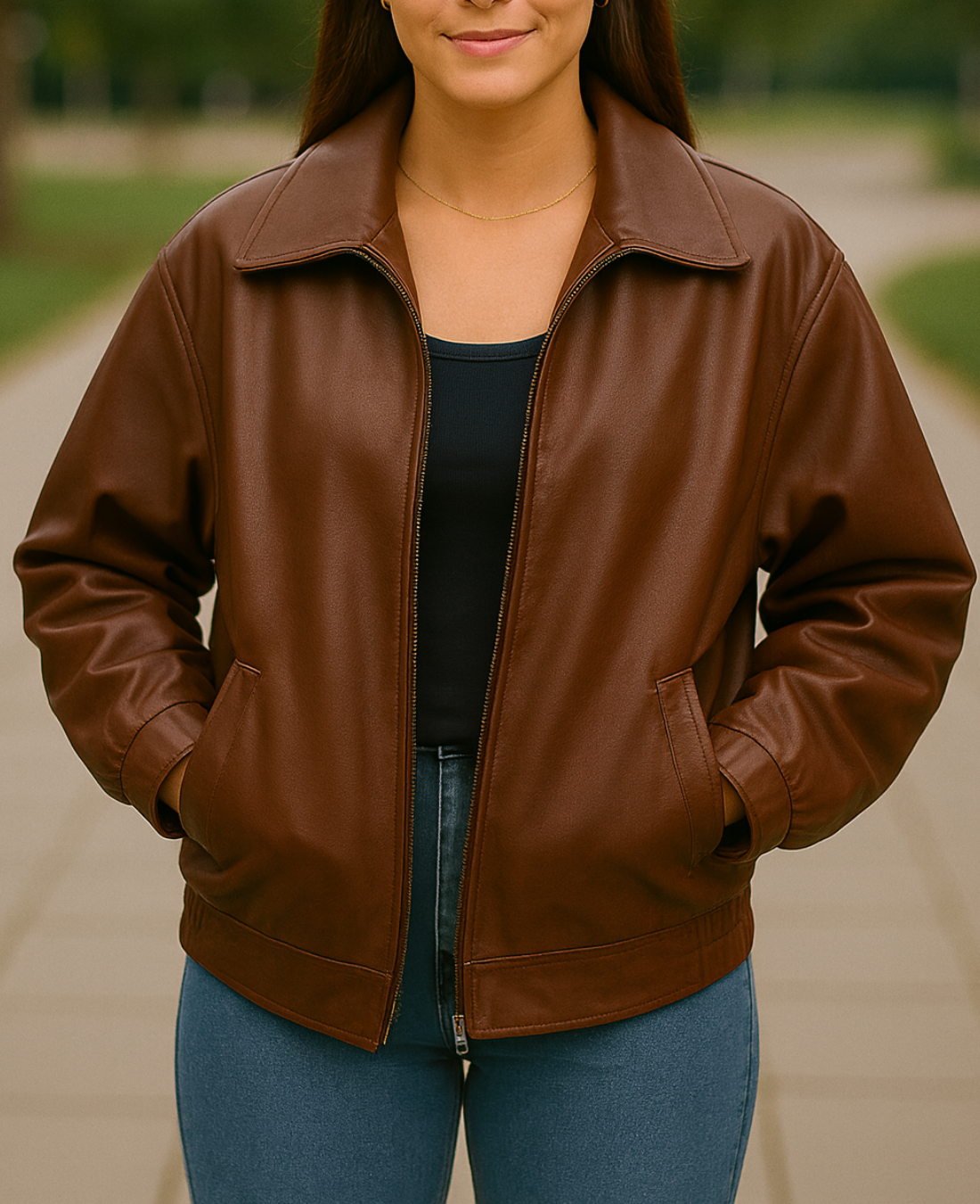 Dames PU-Leren Jas, Losvallende Jas Met Ritssluiting, Herfst En Winter Casual Mode Bovenkleding | VIQA VIQA© NEDERLAND