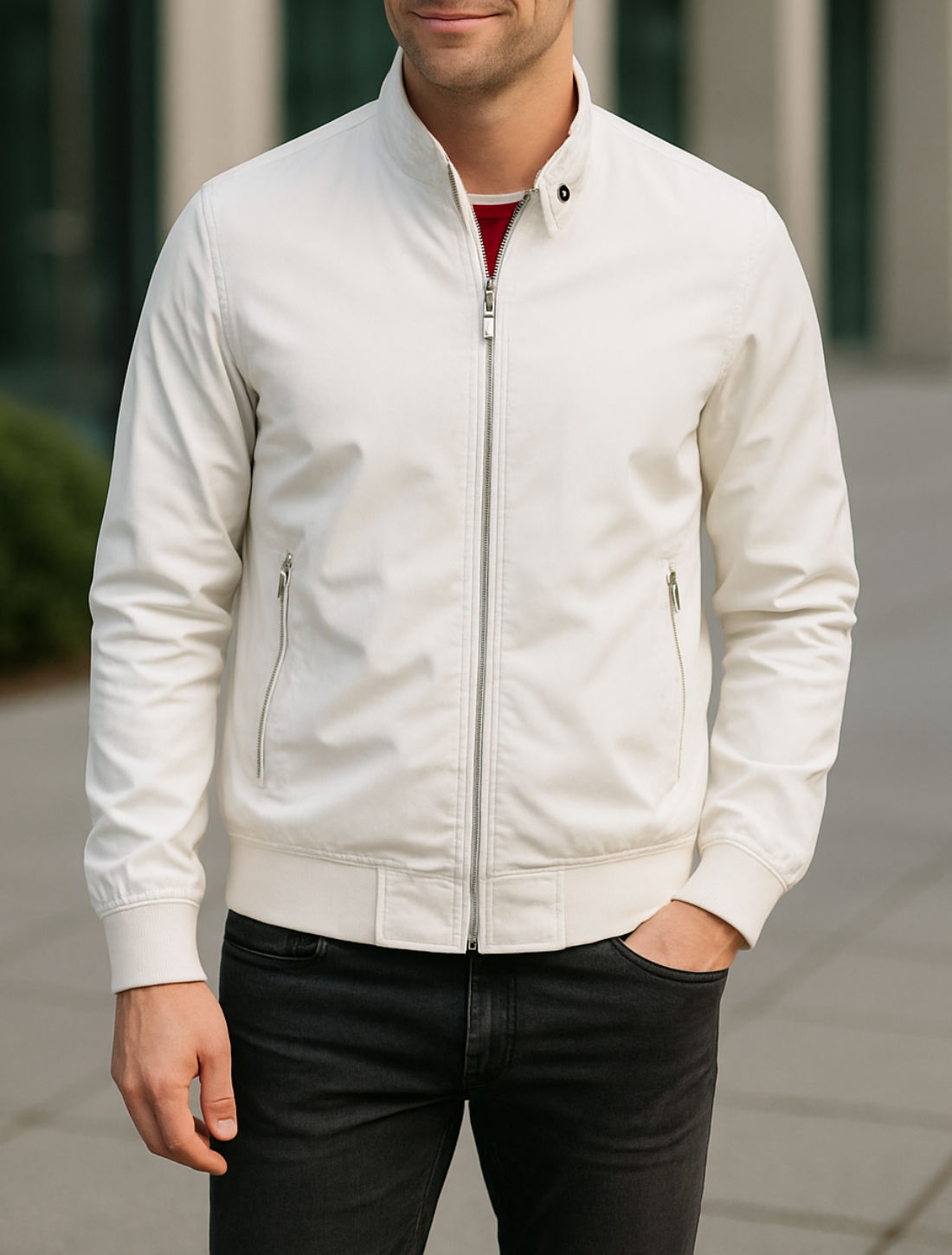 Heren Winterjas, Effen Kleur Casual Staande Kraag Bomber, Herfst Slim Fit Bovenkleding | VIQA VIQA© NEDERLAND