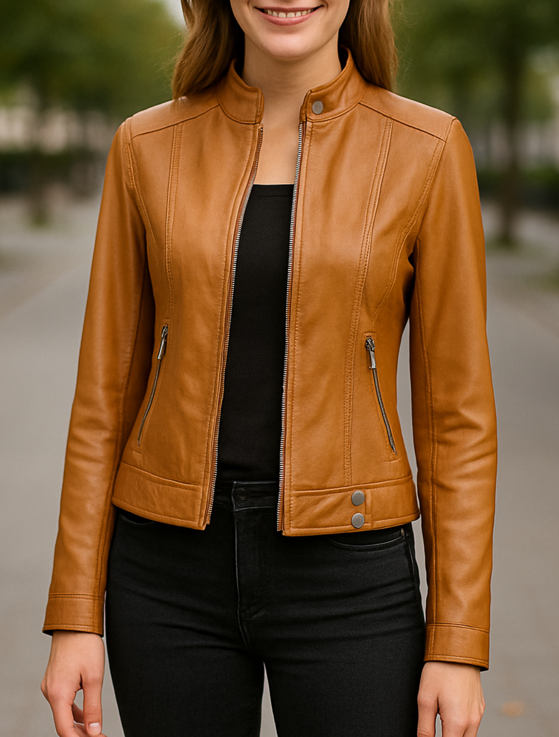 Dames Faux Lederen Jas, Rits Met Zakken Winter Herfst Casual Bovenkleding Jas | VIQA VIQA© NEDERLAND