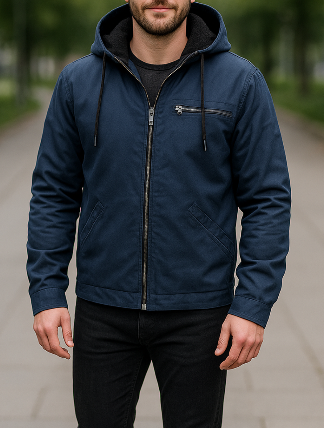 Heren Casual Fleece Jack, Met Capuchon En Ritszak Effen Kleur Winter Warme Jas Voor Buiten VIQA VIQA© NEDERLAND