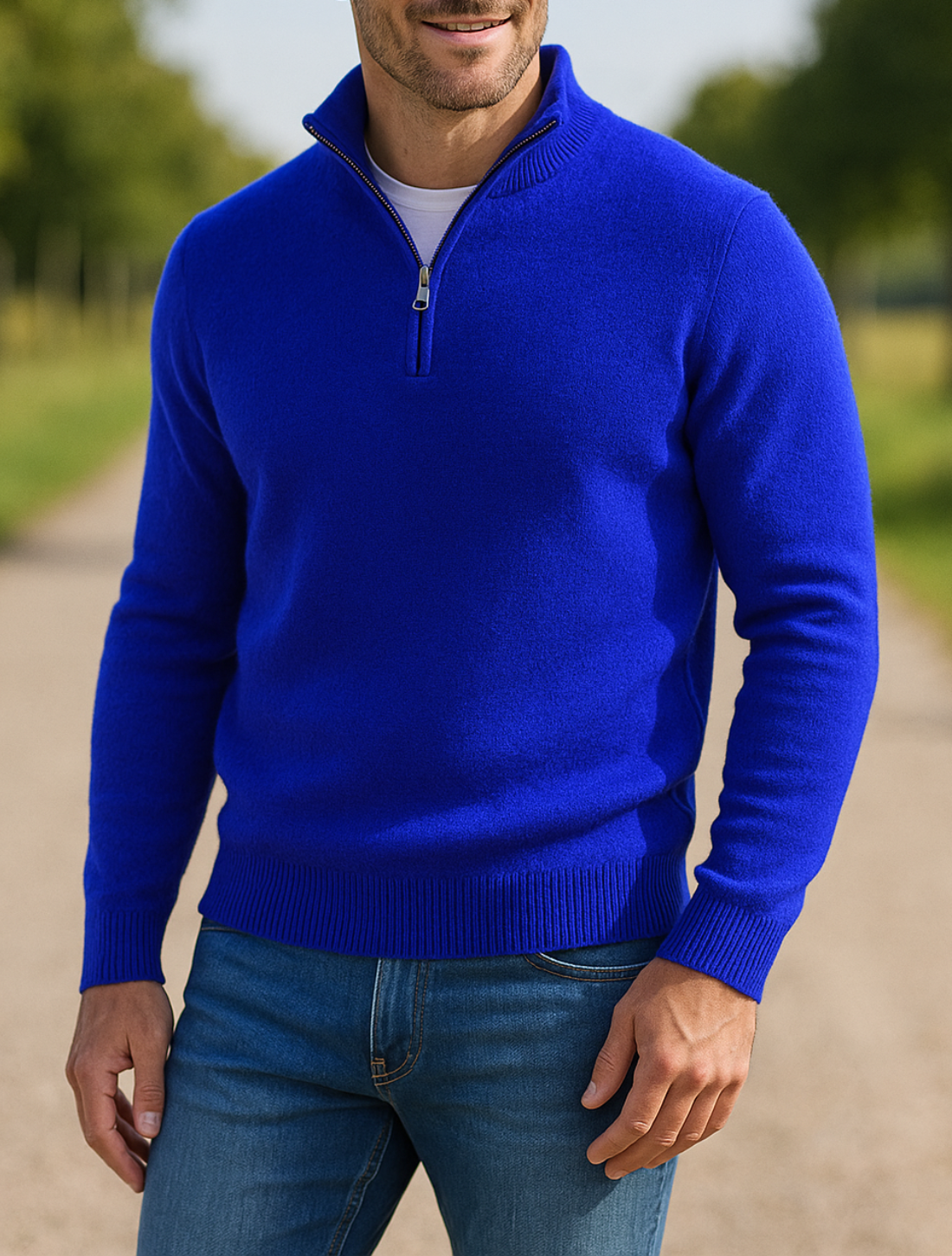 Heren Fleece Trui, V-Hals Lange Mouwen Polo Met Rits , Warme Winter Coltrui | VIQA VIQA© NEDERLAND