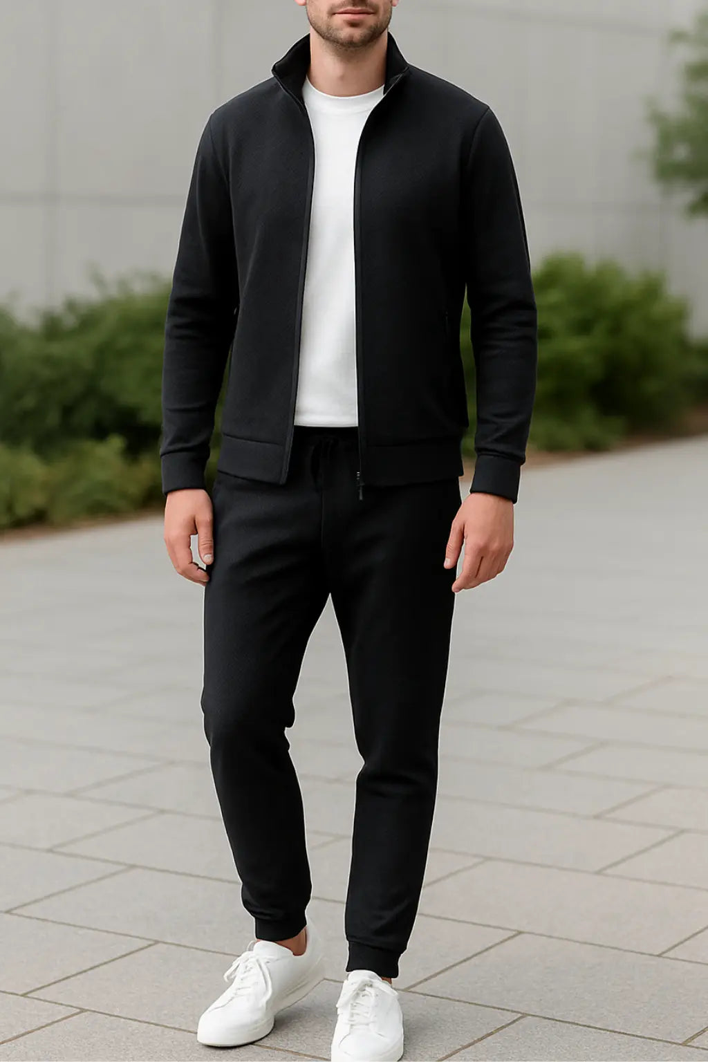 Casual Jas En Broek Voor Heren, Trainingspak Met Lange Mouwen En Ritssluiting | VIQA VIQA© NEDERLANDZwart-2XL