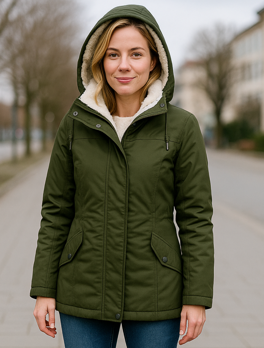 Damesjas Met Capuchon En Fleecevoering, Dikke Warme Halflange Winterjas | VIQA VIQA© NEDERLAND