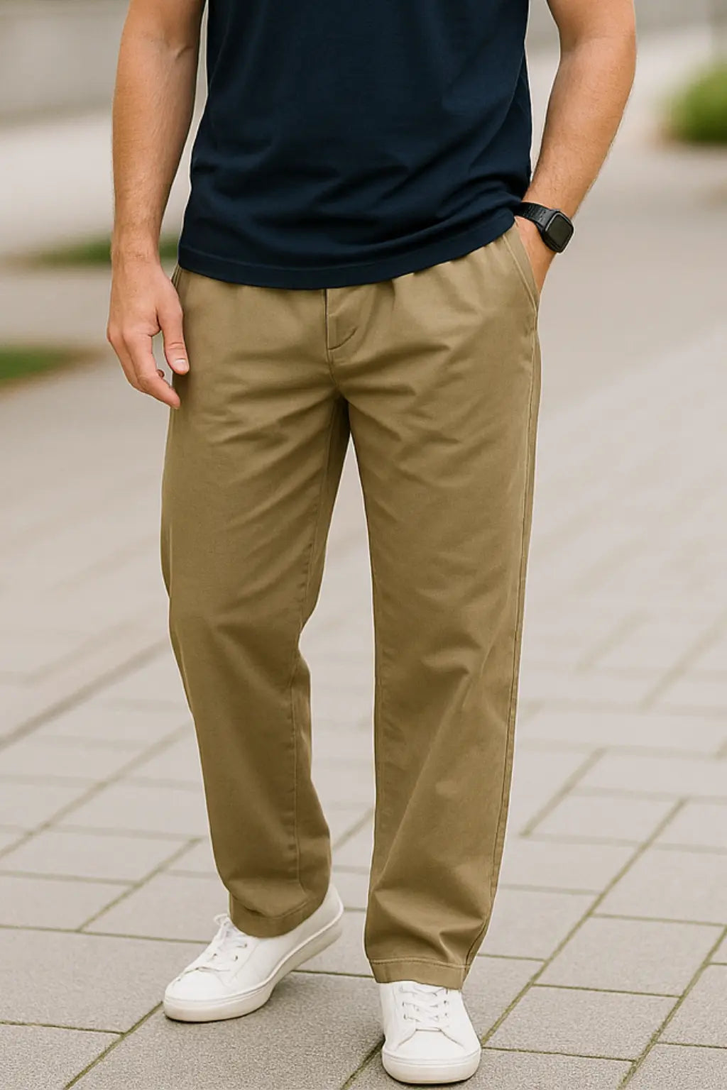 Heren Cargo Broek, Zomer Katoenen Werkkleding Broek, Casual Jogger Fit Klimmen Sweatpants | VIQA VIQA© NEDERLANDKaki-L