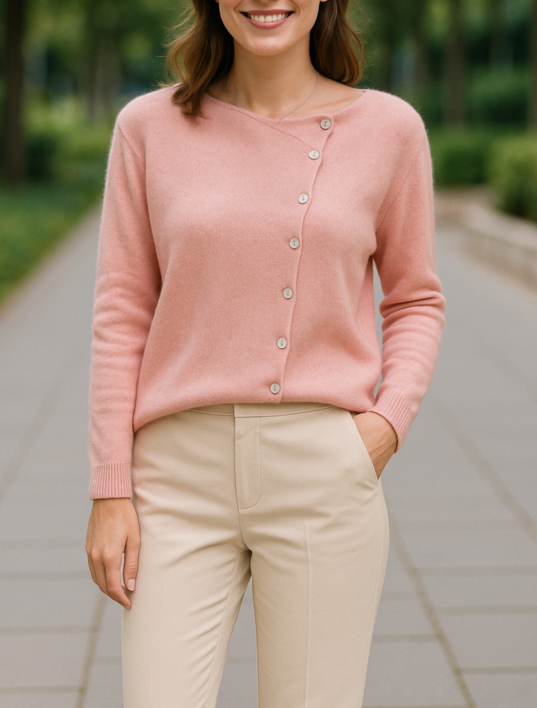 Dames Kasjmier Gebreide Vest, Effen O-Hals Enkel-Breasted Trui Top, Winter Herfst Breiwerk | VIQA VIQA© NEDERLAND