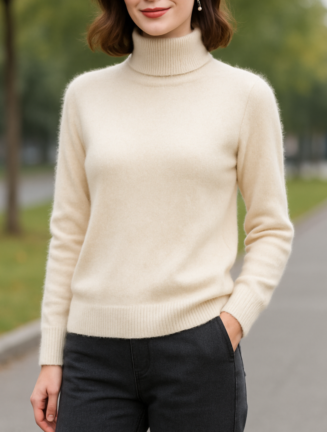 Dames Mink Kasjmier Trui, Dikke Warme Gebreide Trui, Hoge Revers Herfst En Winter Top | VIQA VIQA© NEDERLAND