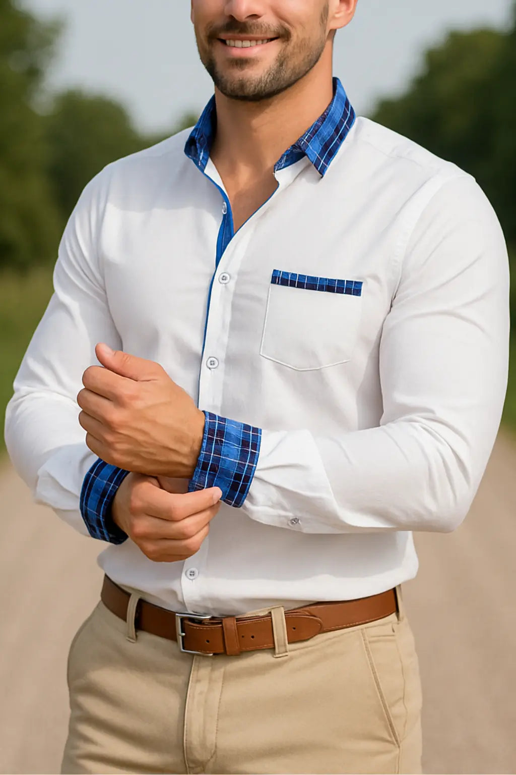 Heren Zakelijk Casual Overhemd, Zacht Overhemd Met Revers, Comfortabel Daglijke Overhemd Met Lange Mouwen | VIQA VIQA© NEDERLANDWit / 2XL