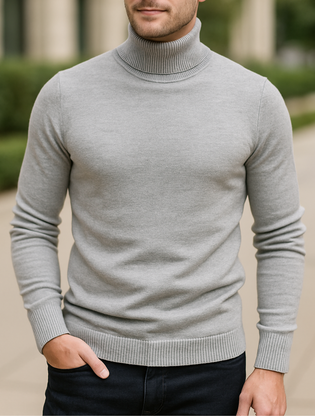 Heren Coltrui, Slim Pasvorm Effen Kleuren Trui, Warme Winter Hoge Hals Lange Mouwen Top | VIQA VIQA© NEDERLAND