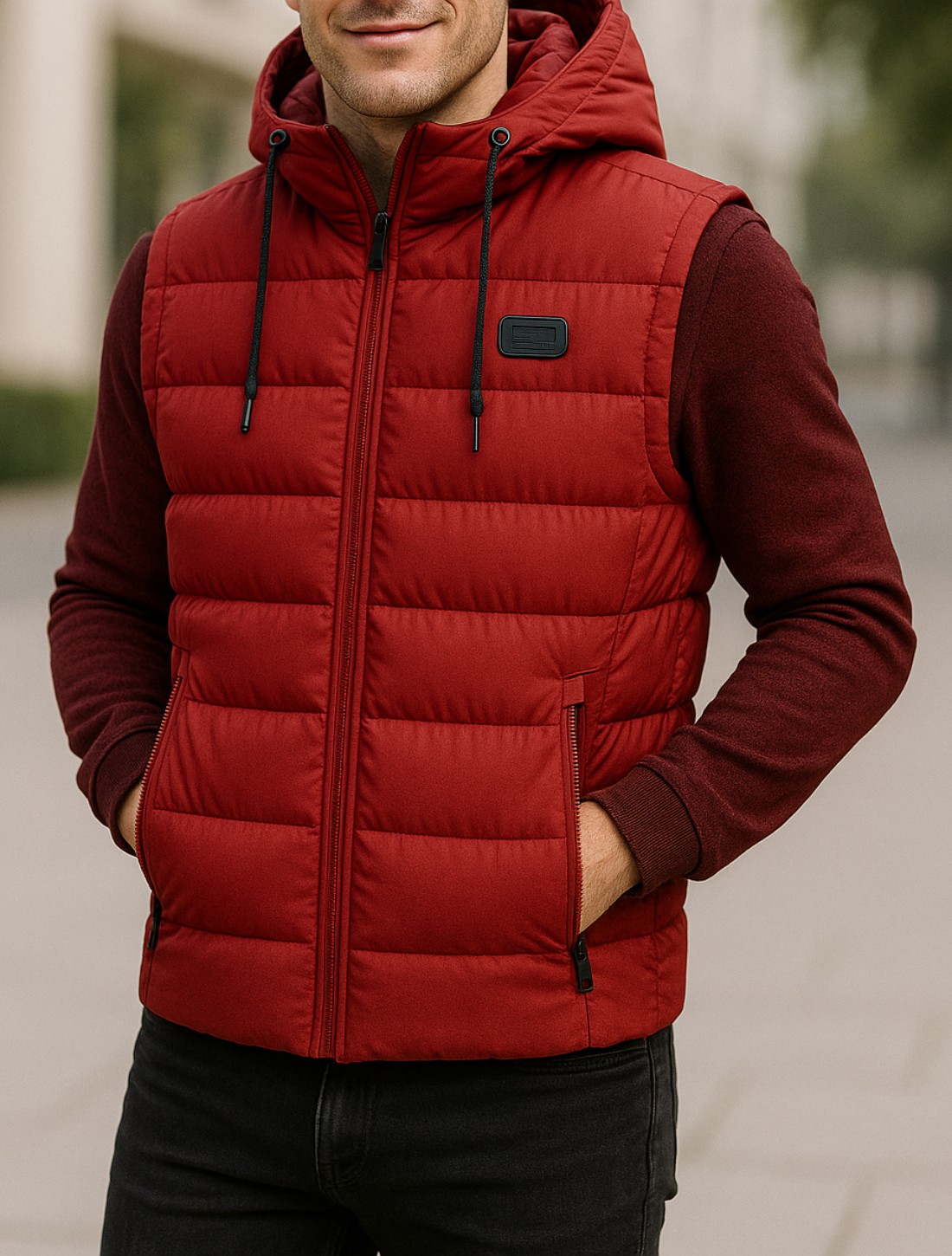 Herenvest Met Capuchon En Katoenen Voering, Mouwloze Casual Rits Jas Vest | VIQA VIQA© NEDERLAND