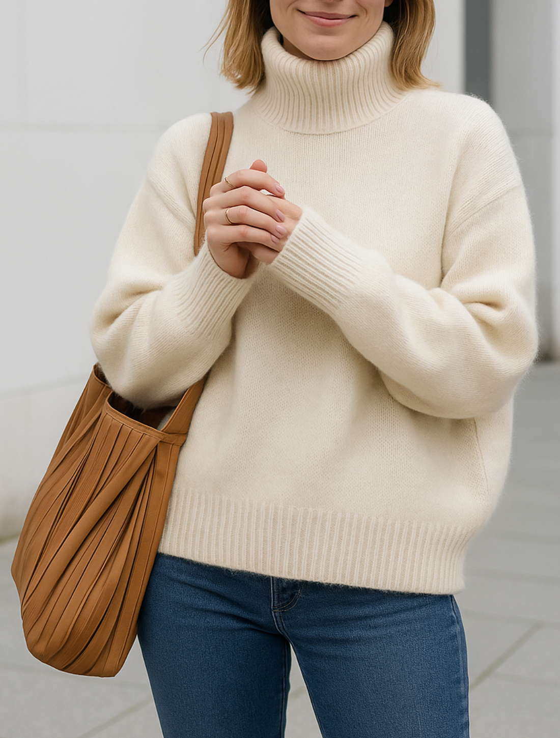 Women’s Turtleneck Pullover Sweater, Thick Knitted Jumper, Autumn Winter Office Knitwear Top | VIQA© NEDERLAND