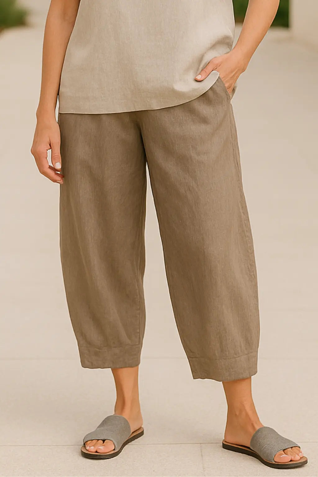 Broek Met Wijde Pijpen Voor Dames, Elastische Broek Met Hoge Taille, Zomerse Casual Broeken | VIQA VIQA© NEDERLAND