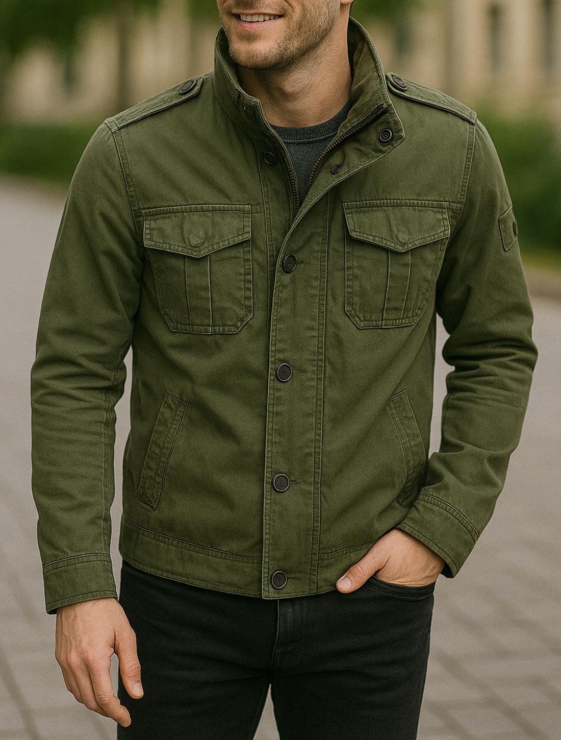 Heren Utility Cargojack, Outdoor Multi-Zakken Camo Veldjas, Casual Wandeluniformtop | VIQA VIQA© NEDERLAND