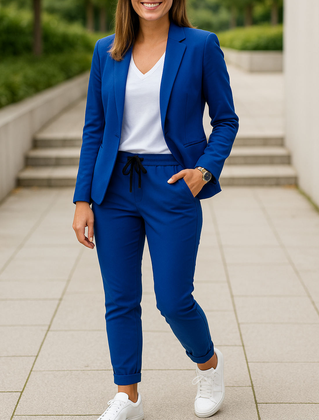 Zakelijk Pak Voor Dames, Elegante Tweedelige Set Met Broek Met Eelastische Taille | VIQA VIQA© NEDERLAND