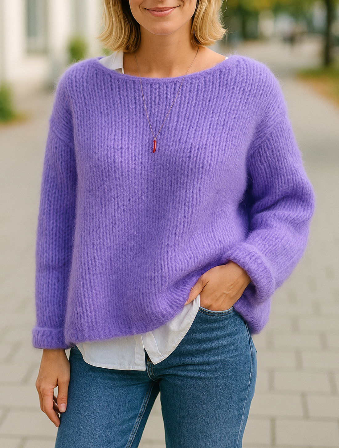 Gebreide Trui Voor Dames, Losvallend Model Met Lange Mouwen, Ronde Hals, Casual, Effen Kleur | VIQA VIQA© NEDERLAND