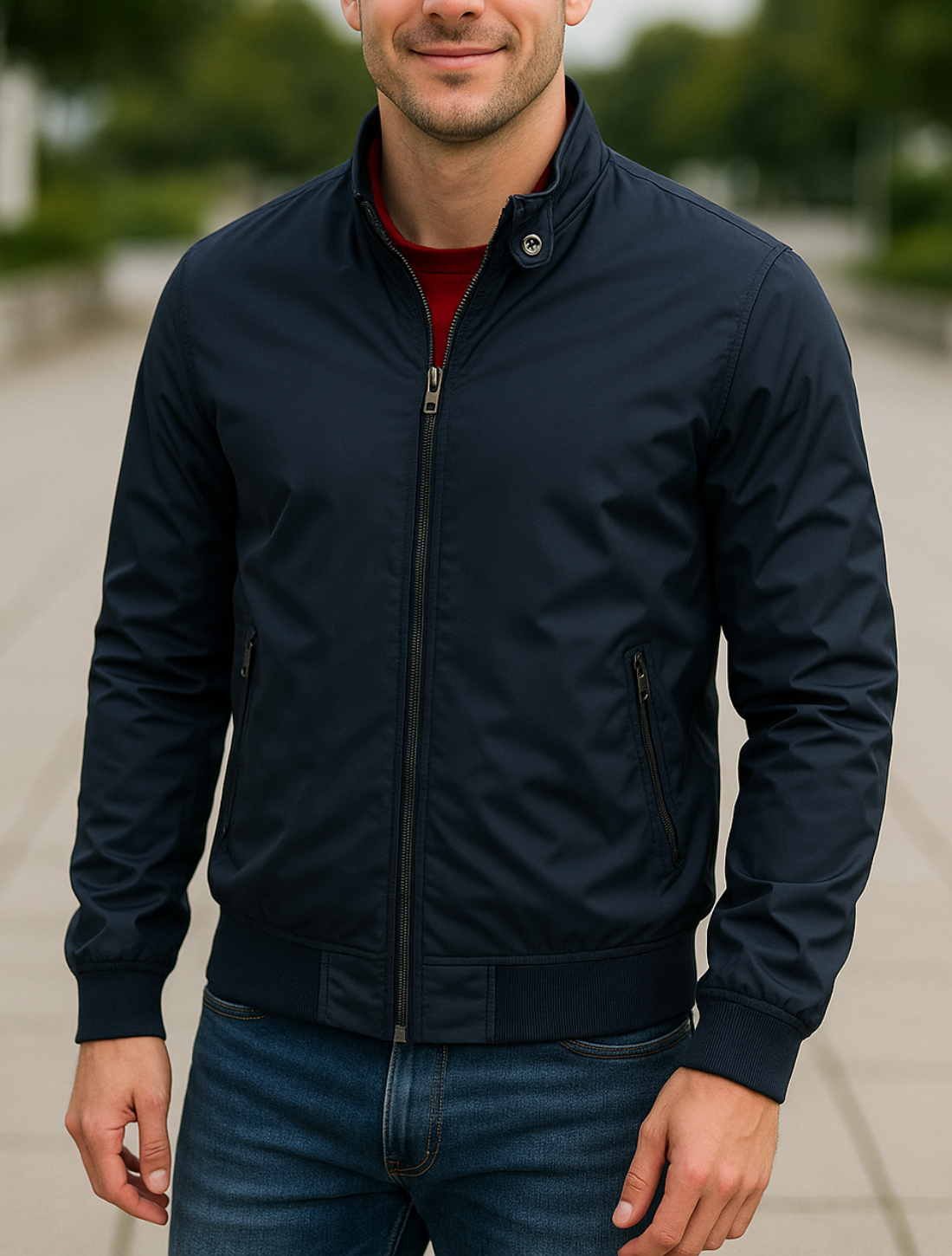 Effen Bomberjack Voor Heren, Casual Herfstjas Met Opstaande Kraag En Slanke Pasvorm | VIQA VIQA© NEDERLAND