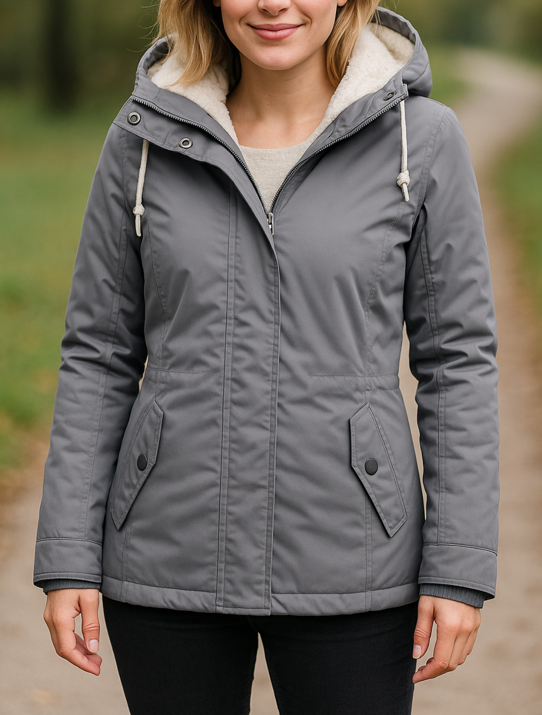 Damesjas Met Capuchon En Ritssluiting, Winterwarme Dikke Fleeceparka Met Zakken, Casual Pasvorm | VIQA VIQA© NEDERLAND