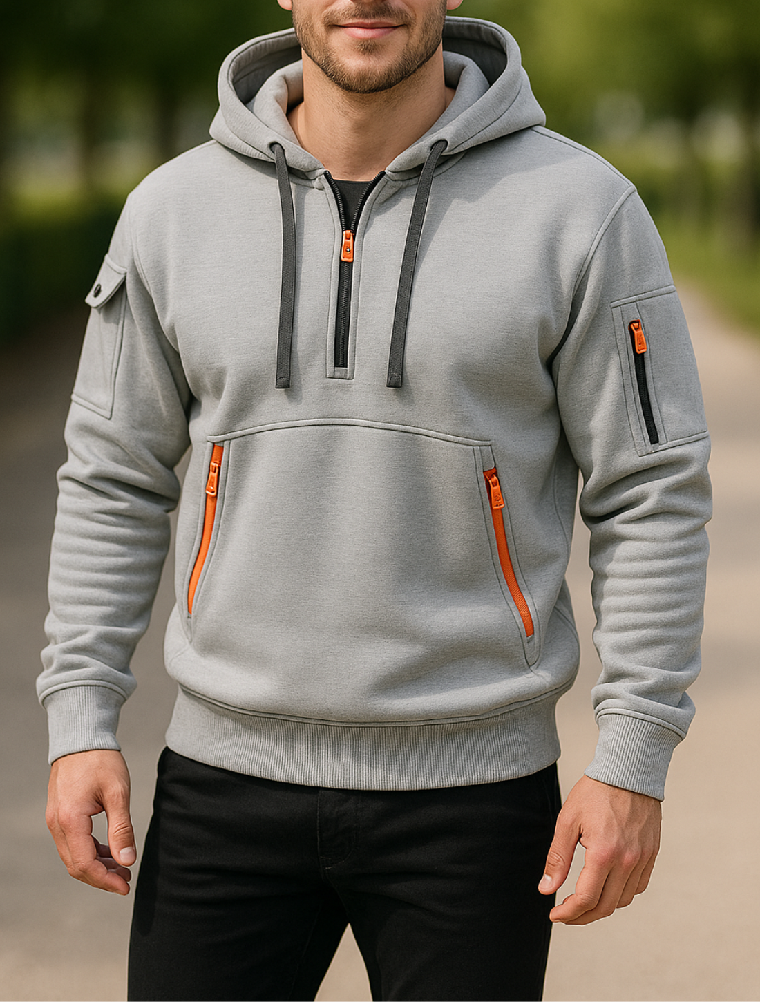 Heren Streetwear Hoodie, Staande Kraag Rits Pullover Lange Mouwen Sweatshirt Herfst Winter | VIQA VIQA© NEDERLAND