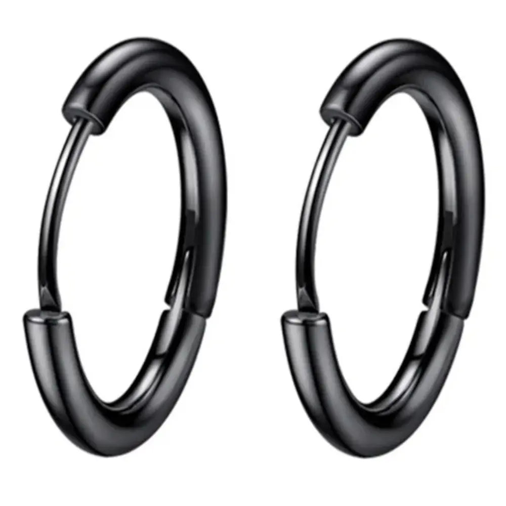 Unisex Roestvrij Stalen Hoepel Oorbel Studs VIQA© NEDERLANDZwart-20mm