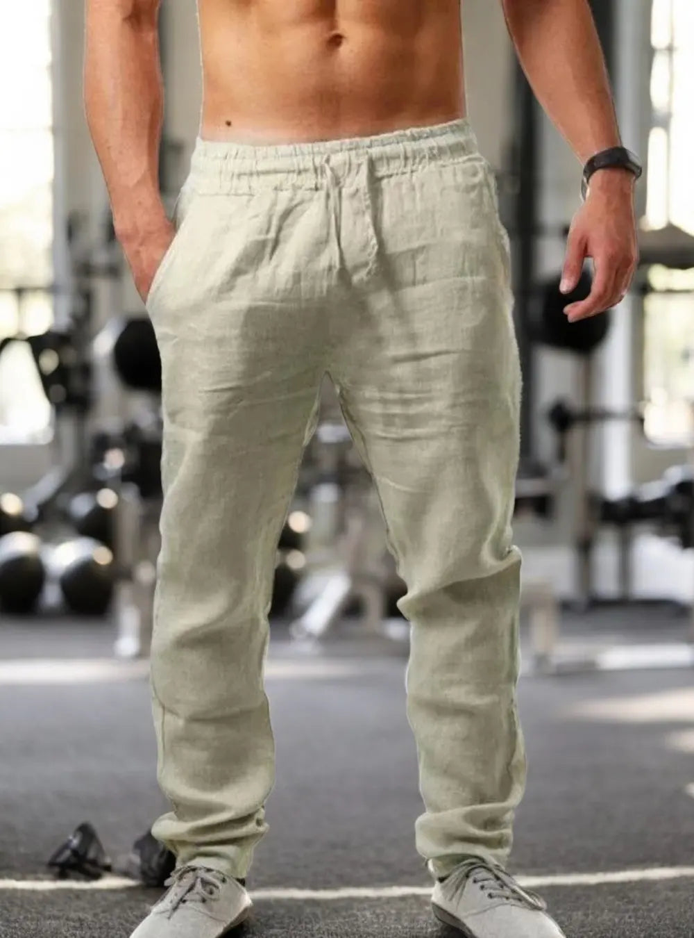 Anthony Katoenen Linnen Herenbroek VIQA© NEDERLANDBeige-XL