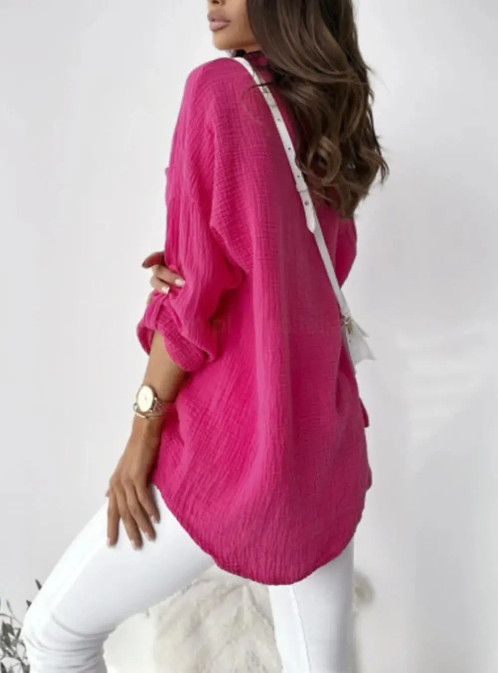 Elena Elegant Zomer Lange Blouse Dames VIQA© NEDERLANDPaars-2XL