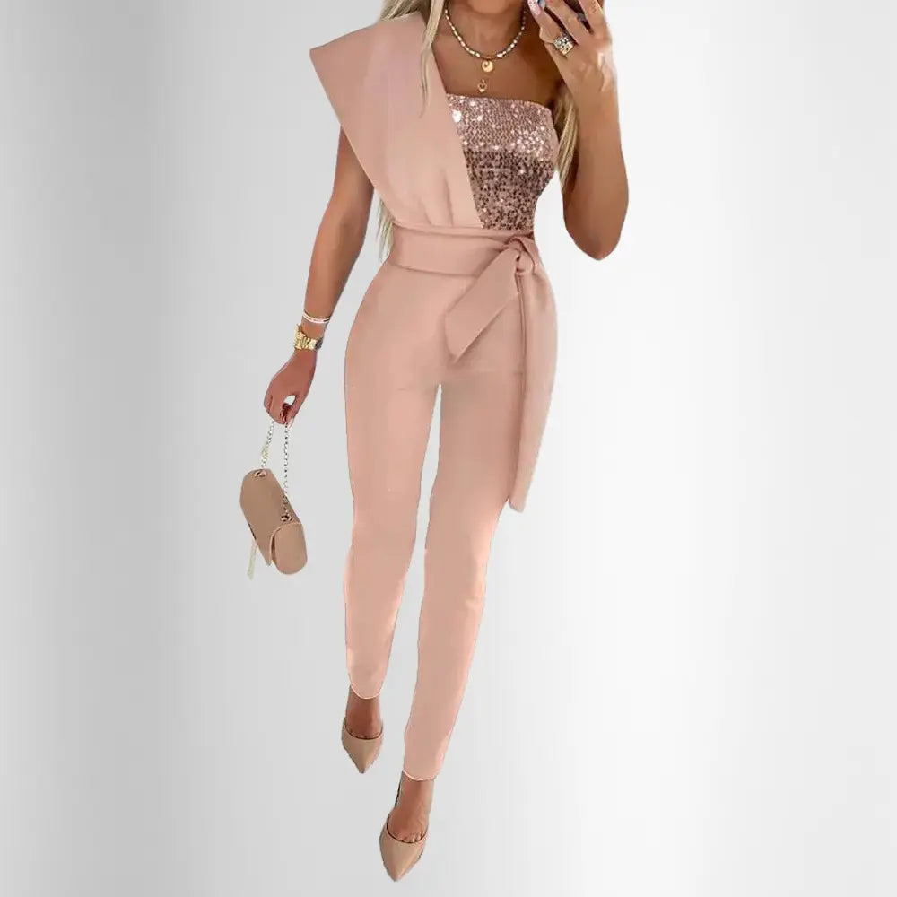 Amy Pailletten Bodycon Elegante Jumpsuit VIQA© NEDERLANDRoze-XXL