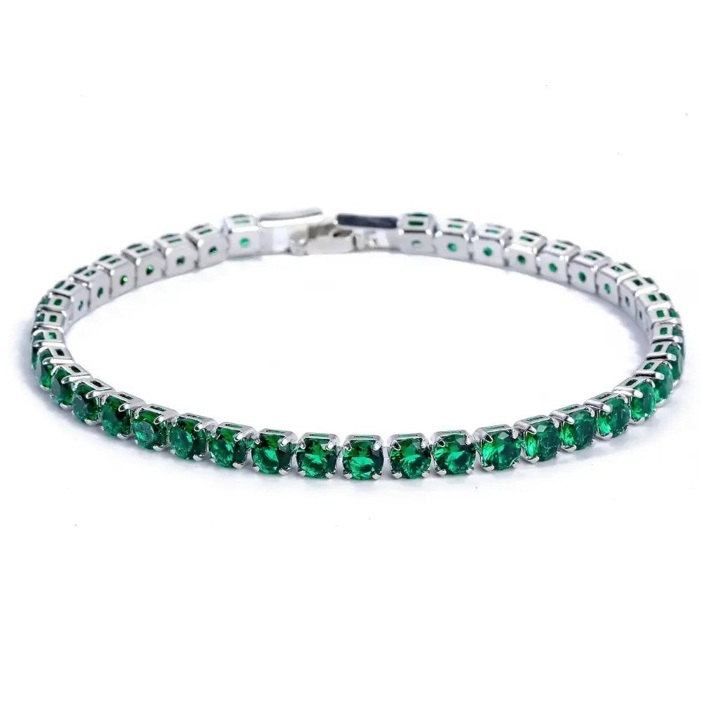 4mm Kubische Zirkonia Tennis Armband Voor Dames En Heren VIQA© NEDERLANDGroenblauw-19cm