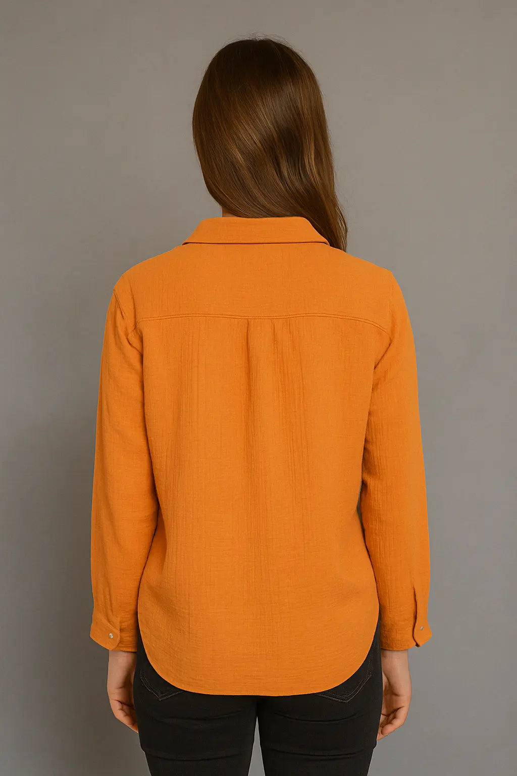 Jaclyn Comfortabel Lange Oranje Blouse Dames VIQA© NEDERLAND